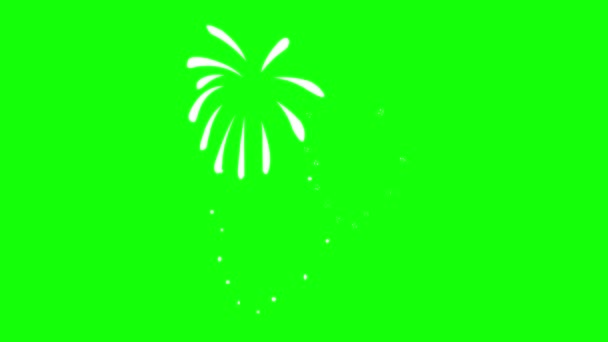 Fogos Artifício Brancos Animação Movimento Gráficos Fundo Tela Verde Animação — Vídeo de Stock