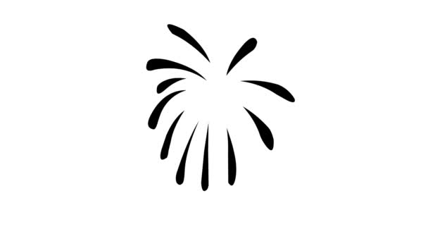 白屏背景 烟火动画中的黑色烟火动画动作图形 — 图库视频影像