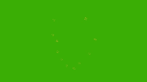 Animação Fogos Artifício Amarelo Movimento Gráficos Fundo Tela Verde Animação — Vídeo de Stock