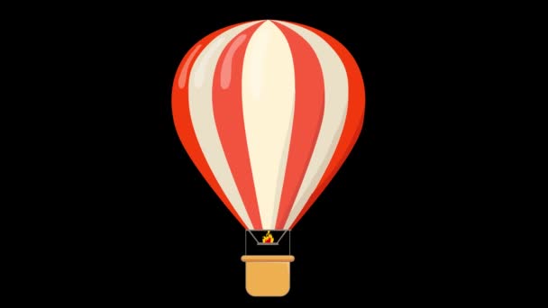 Hőlégballon Repülés Rajzfilm Színes Lufi Kosárral Léggömb Animáció — Stock videók