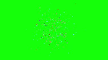 Renkli konfeti yeşil ekran / animasyon / konsept / konfeti yağmuru / renkli konfeti patlaması