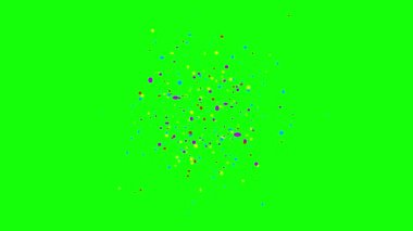 Renkli konfeti yeşil ekran / animasyon / konsept / konfeti yağmuru / renkli konfeti patlaması