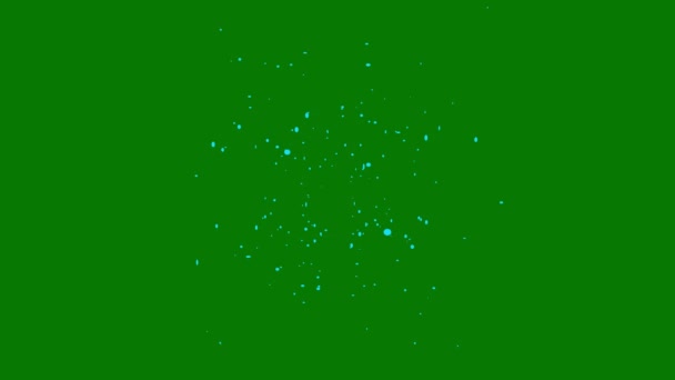 Modrá Konfety Explodovala Animace Zelené Obrazovce Animace Koncept Konfety Déšť — Stock video