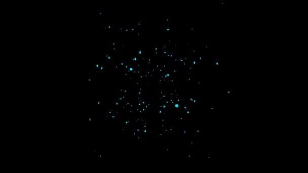 Blue Confetti Exploded Animation Black Background Animation Concept Confetti Rain — Stock Video