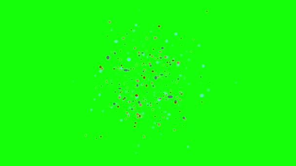 Färgglada Konfetti Exploderade Animation Grön Skärm Animation Koncept Konfetti Regn — Stockvideo