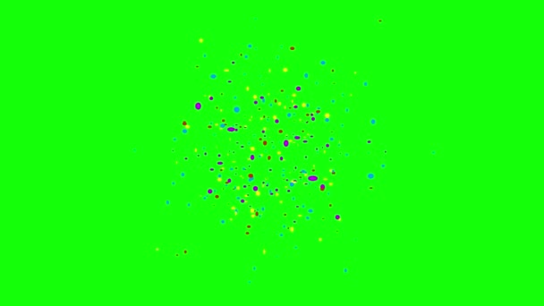 Färgglada Konfetti Exploderade Animation Grön Skärm Animation Koncept Konfetti Regn — Stockvideo
