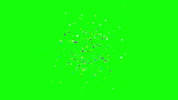 Barevné Konfety Explodující Animace Zelené Obrazovce Animace Koncept Konfety Déšť — Stock video