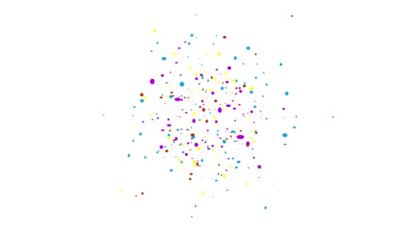 Colourful Confetti Exploded Animation White Background Animation Concept Confetti Rain — Stock Video