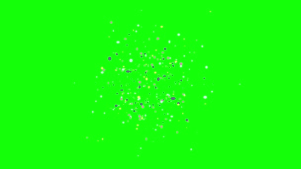 Barevné Konfety Explodující Animace Zelené Obrazovce Animace Koncept Konfety Déšť — Stock video