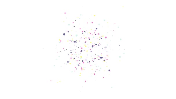 Colorido Confete Explodiu Animação Fundo Branco Animação Conceito Chuva Confete — Vídeo de Stock