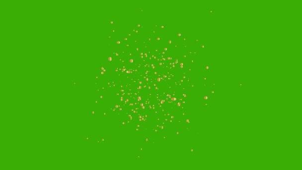 Zlaté Konfety Explodovaly Animace Zelené Obrazovce Animace Koncept Konfety Déšť — Stock video