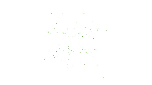 Groene Confetti Geëxplodeerde Animatie Witte Achtergrond Animatie Concept Confetti Regen — Stockvideo