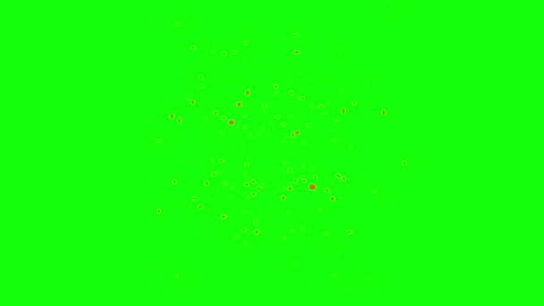 橙色的五彩纸屑在绿色屏幕上爆炸动画 五彩纸屑雨 五彩纸屑爆裂 — 图库视频影像