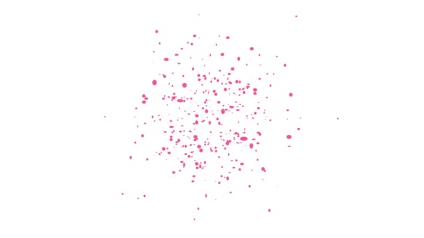 Roze Confetti Explodeerde Animatie Witte Achtergrond Animatie Concept Confetti Regen — Stockvideo