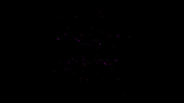 Confete Roxo Explodiu Animação Fundo Preto Animação Conceito Chuva Confete — Vídeo de Stock