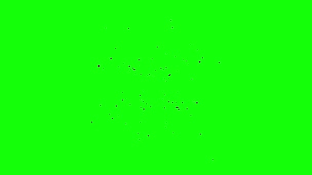 Fialové Konfety Explodovala Animace Zelené Obrazovce Animace Koncept Konfety Déšť — Stock video