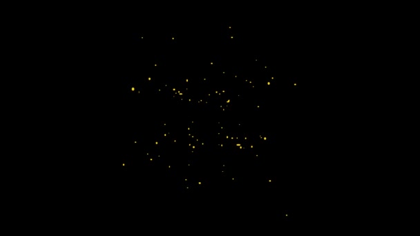 Žluté Konfety Explodovala Animace Černém Pozadí Animace Koncept Konfety Déšť — Stock video