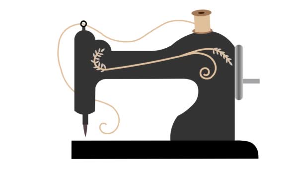 采购产品白色背景的缝纫机 缝纫机 衣服缝制 2D动画 — 图库视频影像