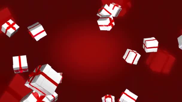 Flying Christmas Gift Box — Stock Video