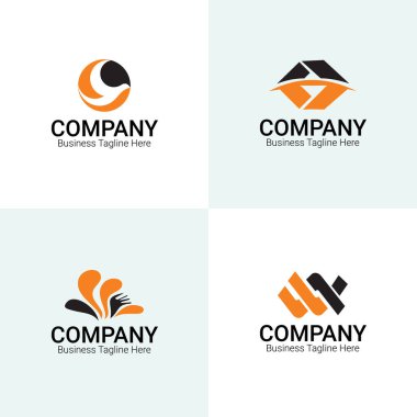 Logo İş Logosu Konsepti 4 Farklı Seçenek