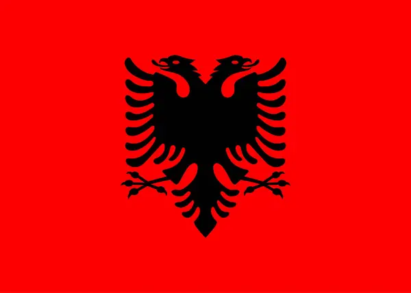 Wysoka Szczegółowa Bandera Albanii Flaga Albanii Europie Ilustracja — Zdjęcie stockowe