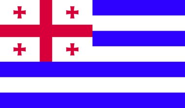 Yüksek detaylı Adjara bayrağı. Ulusal Adjara bayrağı. 3B illüstrasyon.