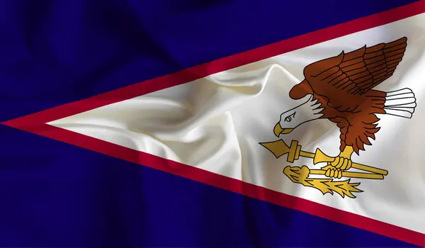 High detailed flag of American Samoa. National American Samoa flag. 3D illustration.