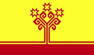 Chuvashia 'nın yüksek detaylı bayrağı. Ulusal Chuvashia bayrağı. 3B illüstrasyon.