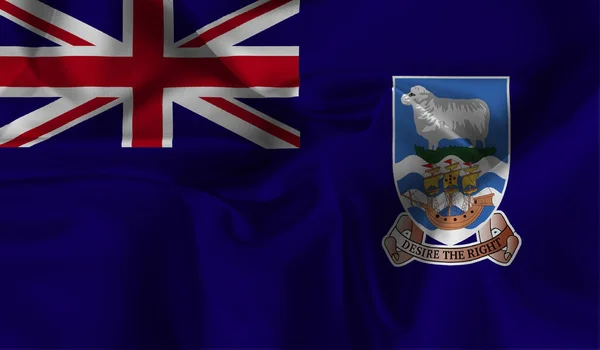High detailed flag of falkland Islands. National falkland Islands flag. 3D illustration.