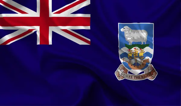 High detailed flag of falkland Islands. National falkland Islands flag. 3D illustration.