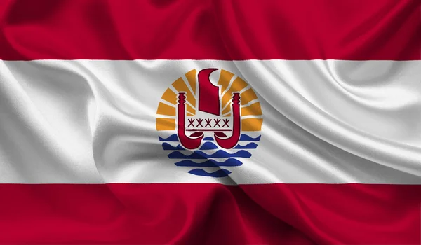 フランス領ポリネシアの旗 フランス国旗 3Dイラスト — ストック写真