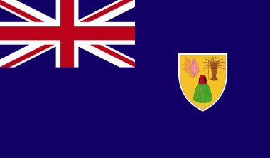 Turks ve Caicos Adaları 'nın yüksek detaylı bayrağı. Ulusal Turks ve Caicos Adaları bayrağı. 3B illüstrasyon.