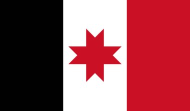 Yüksek detaylı Udmurtia bayrağı. Ulusal Udmurtia bayrağı. 3B illüstrasyon.