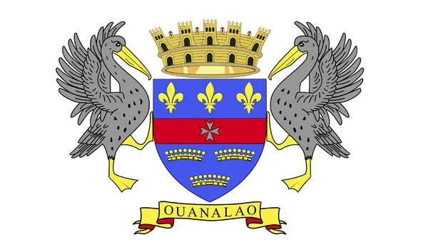 Saint Barthelemy 'nin yüksek detaylı bayrağı. Ulusal Saint Barthelemy bayrağı. 3B illüstrasyon.
