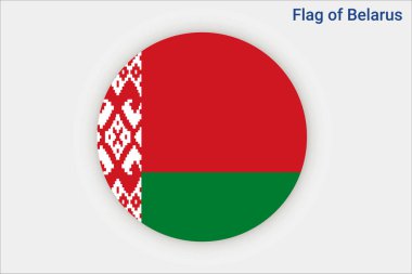 Belarus 'un yüksek detaylı bayrağı. Ulusal Beyaz Rusya bayrağı. Avrupa. 3B illüstrasyon.