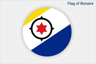 Bonaire 'nin yüksek detaylı bayrağı. Ulusal Bonaire bayrağı. Güney Amerika. 3B illüstrasyon.