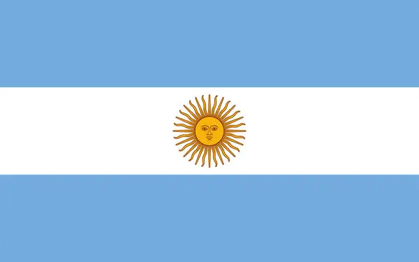 Vysoká Podrobná Vlajka Argentiny Národní Argentina Vlajka Jižní Amerika Ilustrace — Stockový vektor