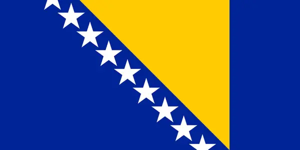 Bosna-Hersek 'in yüksek detaylı bayrağı. Ulusal Bosna-Hersek bayrağı. Avrupa. 3B illüstrasyon.