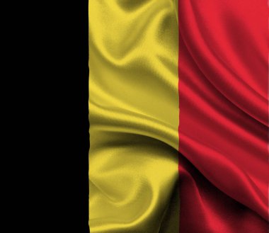 Yüksek detaylı Belçika bayrağı. Ulusal Belçika bayrağı. Avrupa. 3B illüstrasyon.