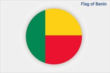 Benin 'in yüksek detaylı bayrağı. Ulusal Benin bayrağı. Afrika. 3B illüstrasyon.