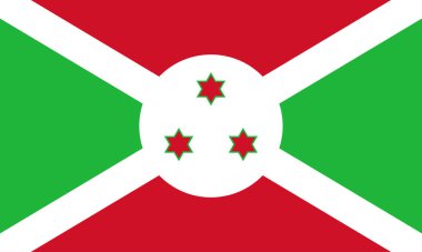 Burundi 'nin yüksek detaylı bayrağı. Ulusal Burundi bayrağı. Afrika. 3B illüstrasyon.