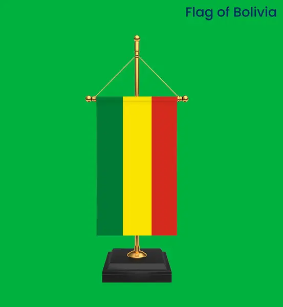 High detailed flag of Bolivia. National Bolivia flag. South America. 3D illustration.