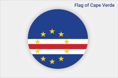 Cape Verde 'nin yüksek detaylı bayrağı. Ulusal Cape Verde bayrağı. Afrika. 3B illüstrasyon.