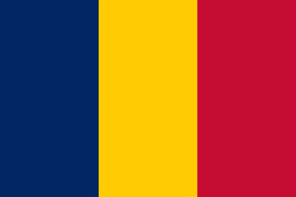 Chad 'in yüksek detaylı bayrağı. Ulusal Chad bayrağı. Afrika. 3B illüstrasyon.