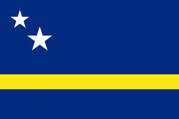 Curacao 'nun yüksek detaylı bayrağı. Ulusal Curacao bayrağı. Güney Amerika. 3B illüstrasyon.