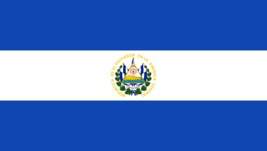 El Salvador 'un yüksek detaylı bayrağı. Ulusal El Salvador bayrağı. Kuzey Amerika. 3B illüstrasyon.