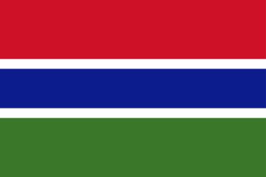 High detailed flag of Gambia. National Gambia flag. Africa. 3D illustration.