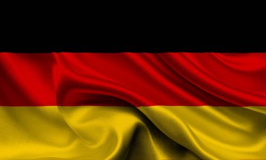 Almanya 'nın yüksek detaylı bayrağı. Ulusal Almanya bayrağı. Avrupa. 3B illüstrasyon.