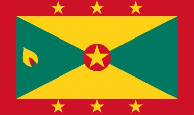 High detailed flag of Grenada. National Grenada flag. North America. 3D illustration.