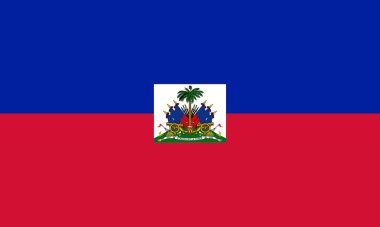 Haiti 'nin yüksek detaylı bayrağı. Ulusal Haiti bayrağı. Kuzey Amerika. 3B illüstrasyon.